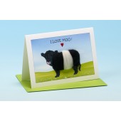 C15 Black and White Cow Card-I LOVE MOO