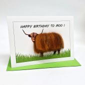 C21 Highland Cow Card HAPPY BIRTHDAY TO MOO