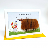 C25 Highland Cow Card THANK MOO